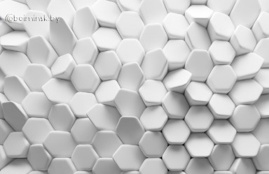 3Д фотообои абстракция шестиугольники в серых тонах