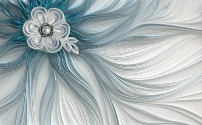 3д фотообои шёлковый цветок голубой