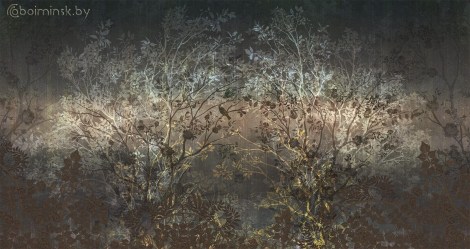 Фотообои De-Art Таинственный лес теплый цвет