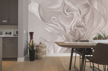 Фотообои De-Art Ткань в интерьере кухни