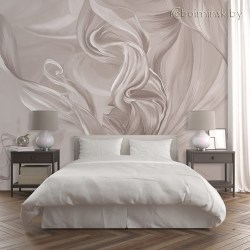 Фотообои De-Art Ткань в интерьере спальни