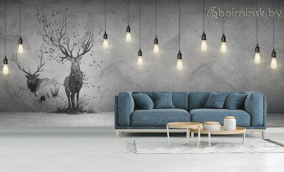 Фотообои De-Art В стиле лофт фреска в интерьере гостиной зала