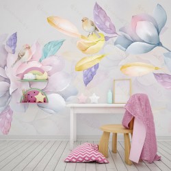Фотообои De-Art Весенний щебет в интерьере