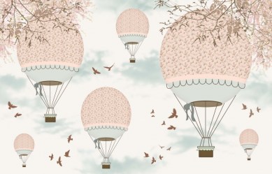 Фотообои в детскую для девочки воздушные шары