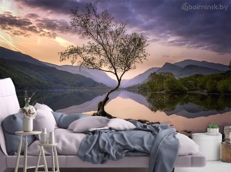Фотообои De-Art Закат в интерьере спальни