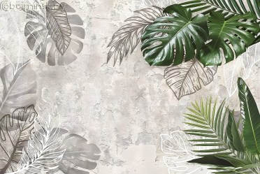 Фотообои De-Art Зеленые листья фреска