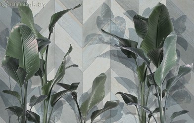 Фотообои De-Art Зеленые листья фреска-2