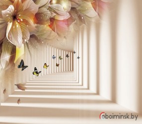 3д фотообои тоннель с бабочками