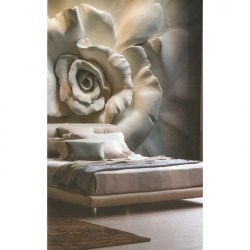 Фотообои 3д роза в интерьере спальни